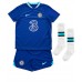 Chelsea Thiago Silva #6 Hjemmebanesæt Børn 2022-23 Kortærmet (+ Korte bukser)